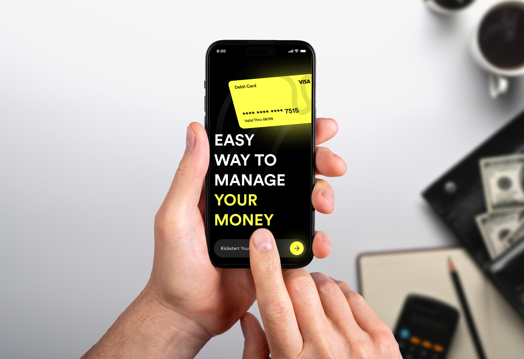 Finovia app budgeting screen - smart financial planning