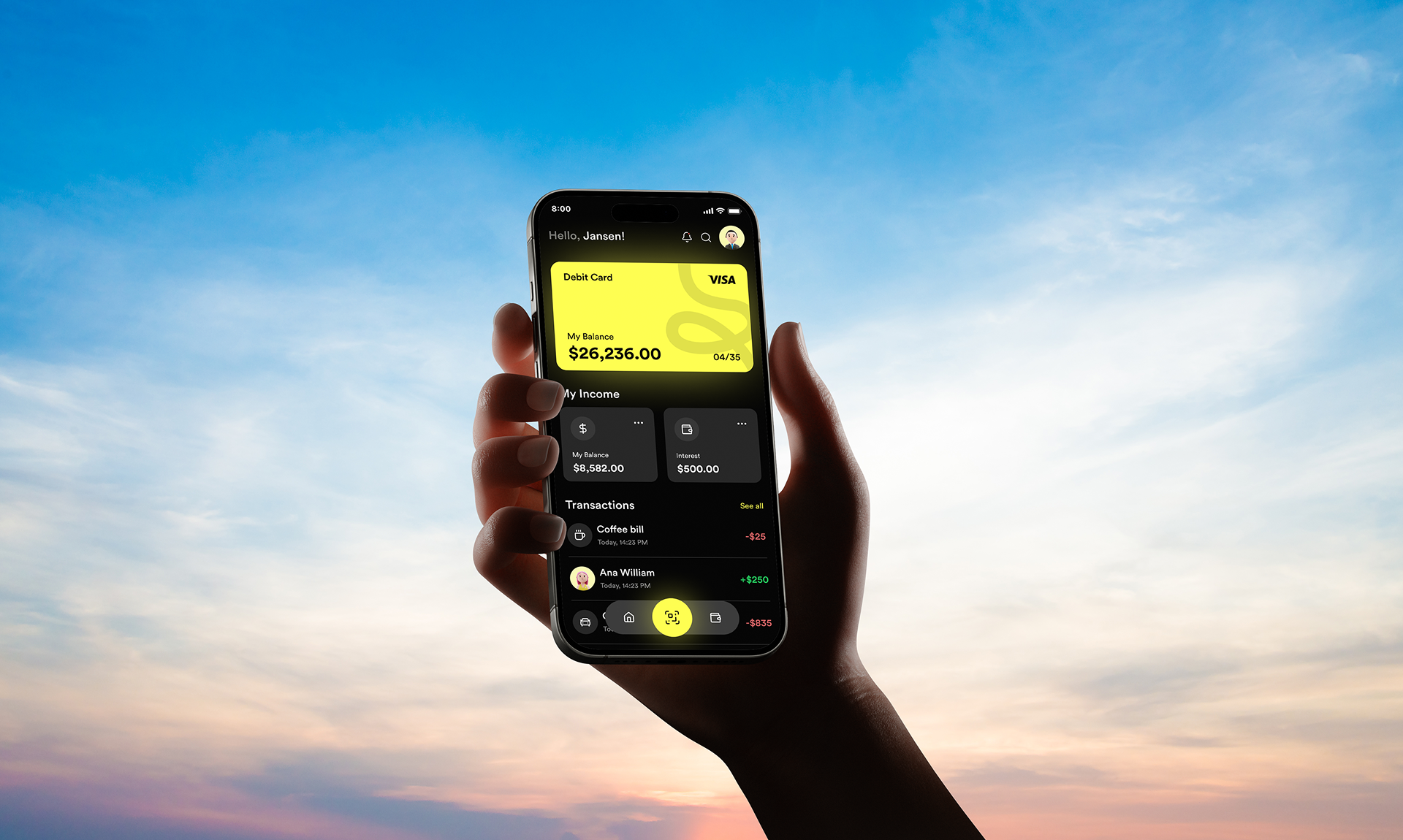 Finovia app dashboard - modern finance management features