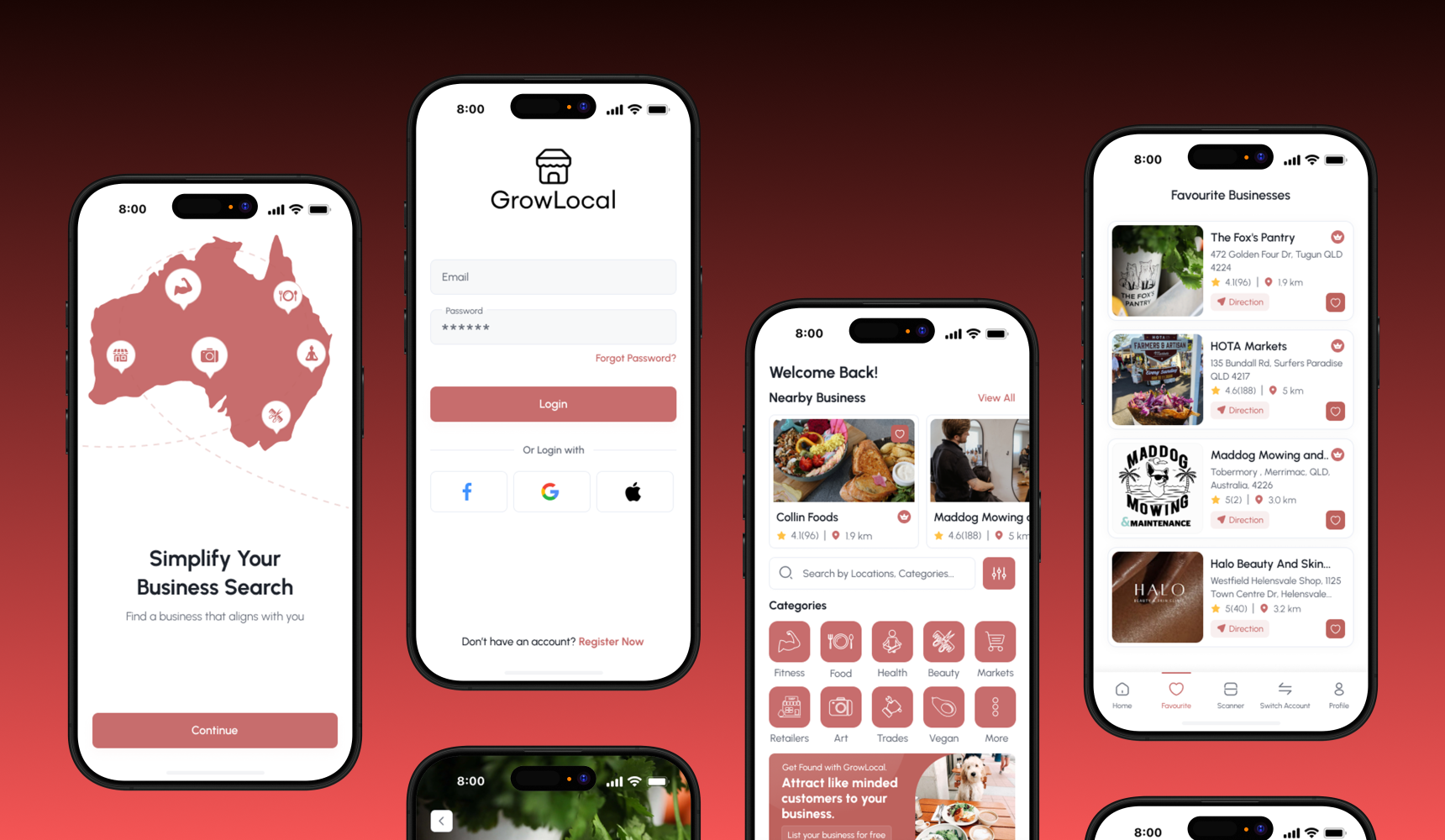 Grow Local app - mobile business growth platform interface