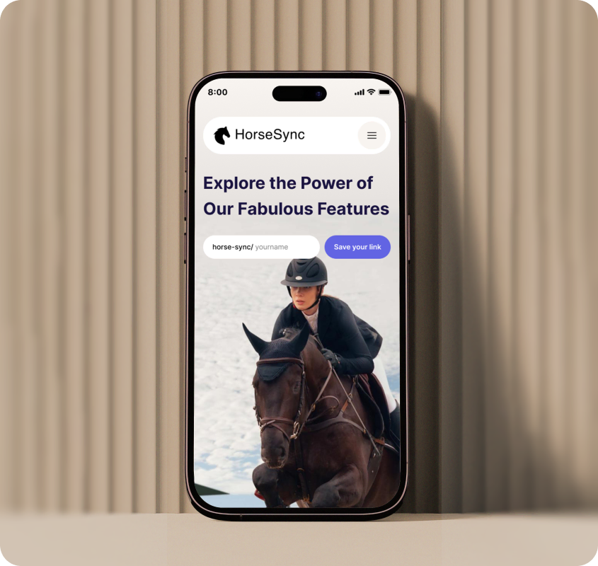 Horse Sync app - intuitive user interface for horse owners