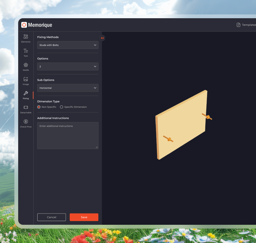 Memorique app - user-friendly memorial design tool