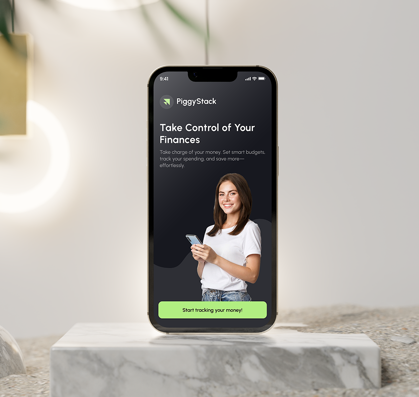PiggyStack app budgeting screen - smart money management