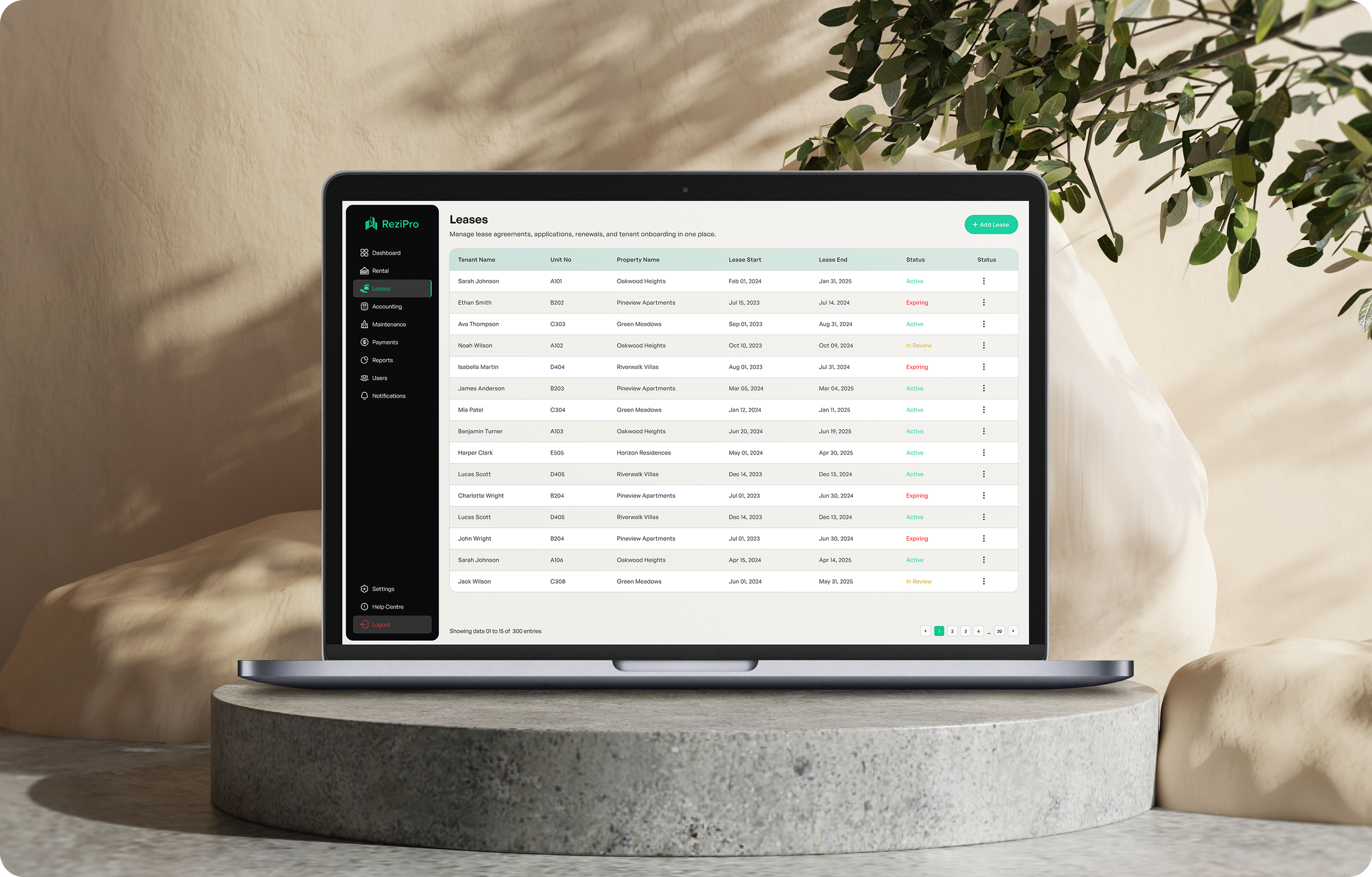 Property management system - analytics and reports