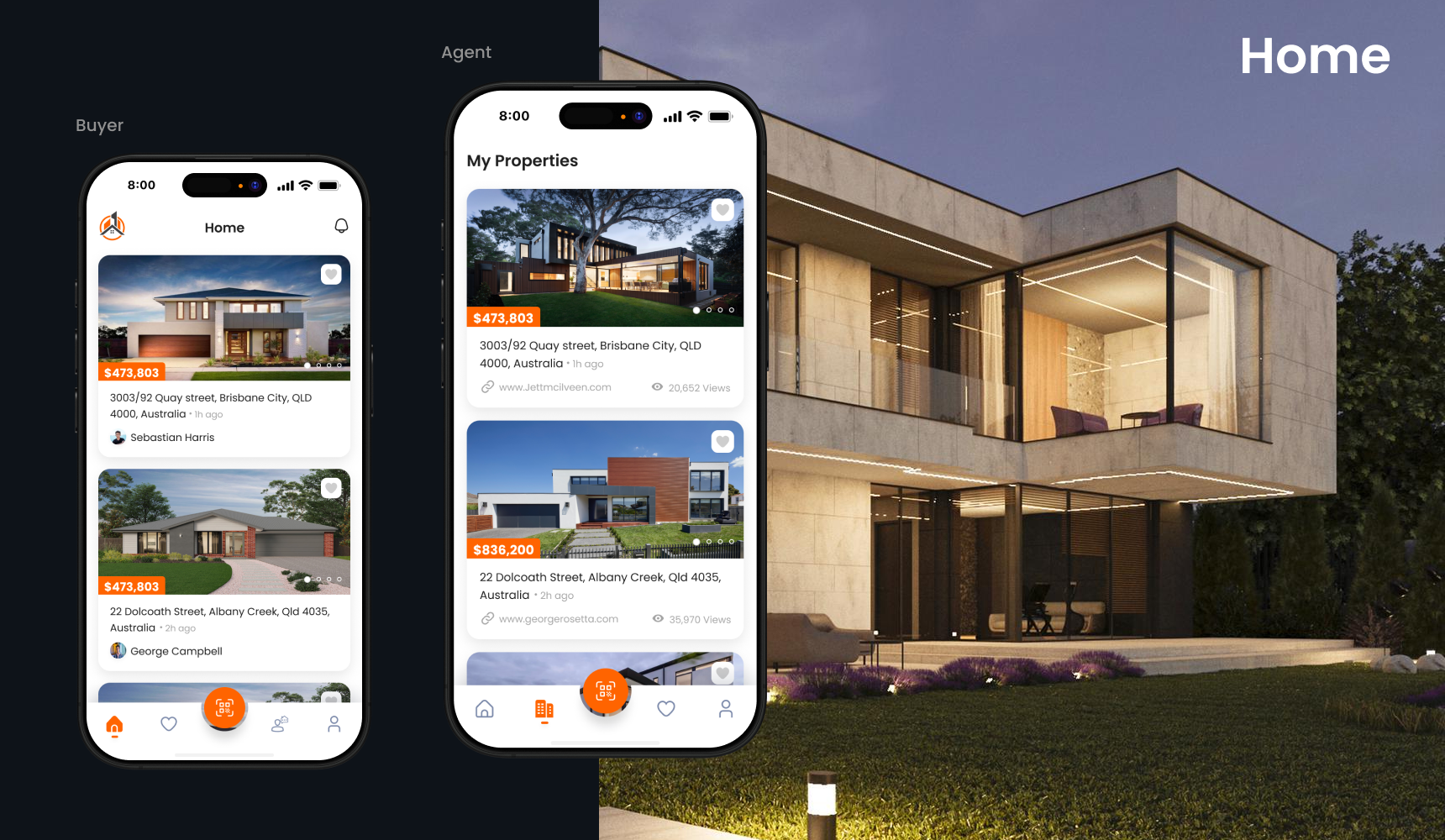 RealSwift app - mobile real estate search interface