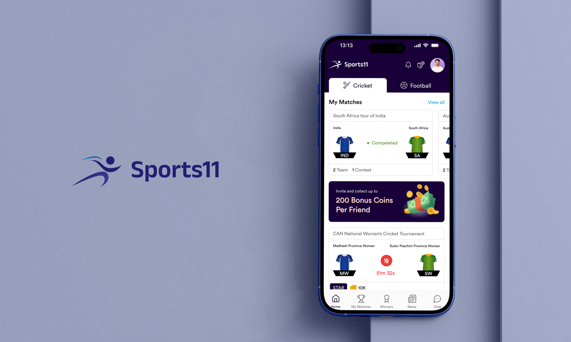 Sports11 app introduction - interactive fantasy sports experience