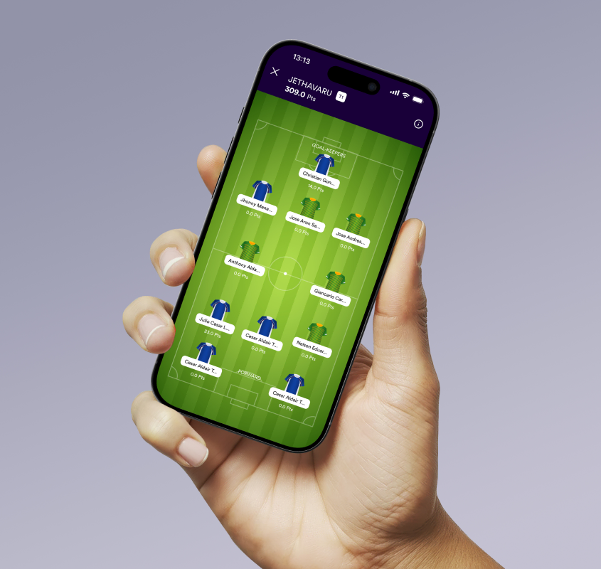 Sports11 app - team management screen