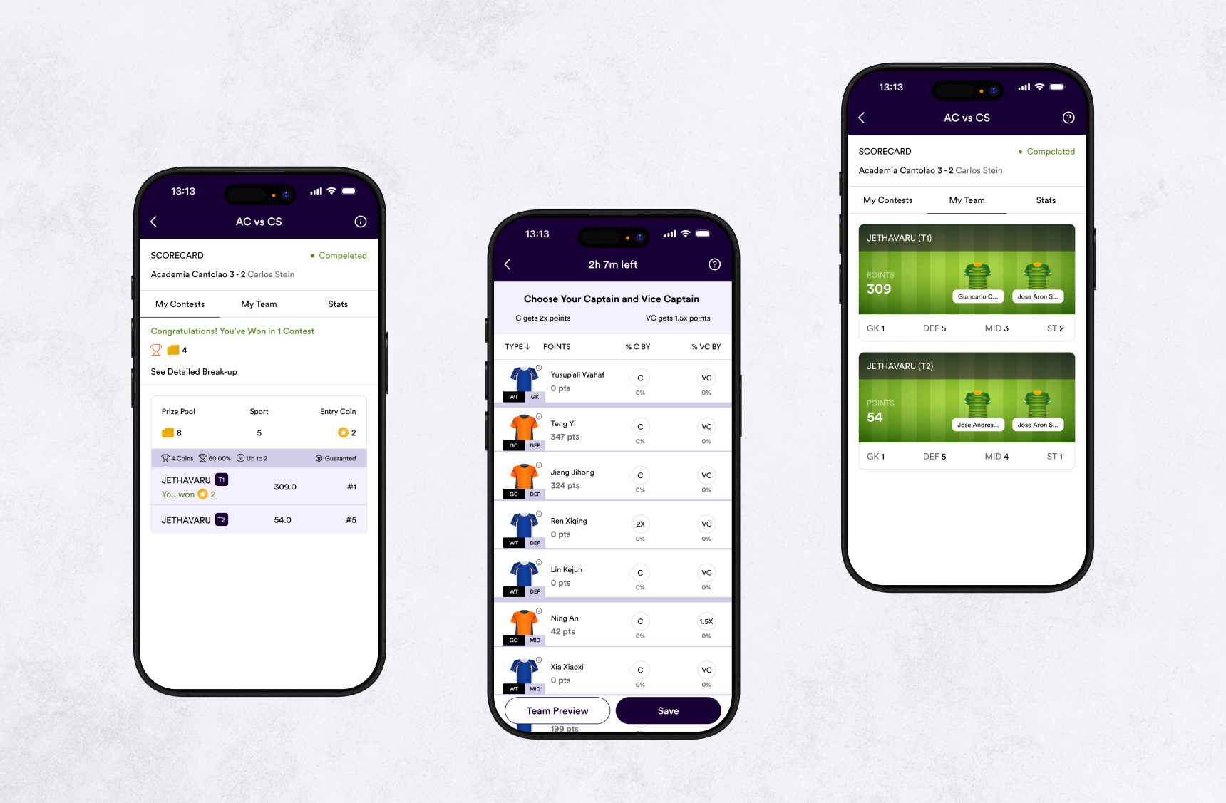 Sports11 app - mobile fantasy sports platform interface