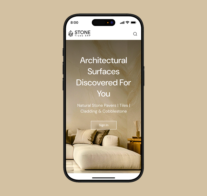 Stone Trade ERP app - real-time team collaboration interface