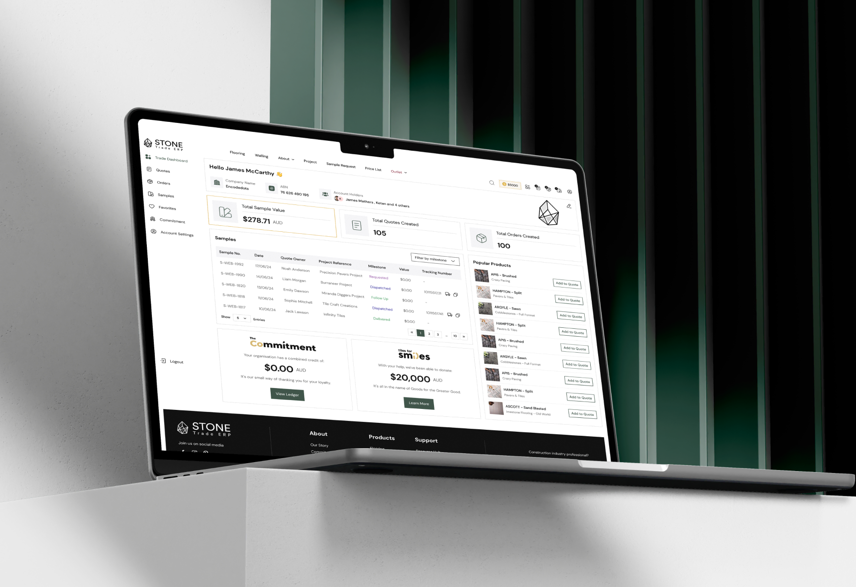 Stone Trade ERP app - automated order and stock management